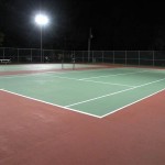 tennis court at night